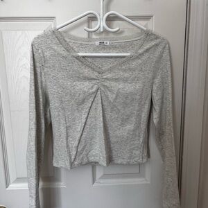 Ardene’s Lace Gray Long Sleeve Top